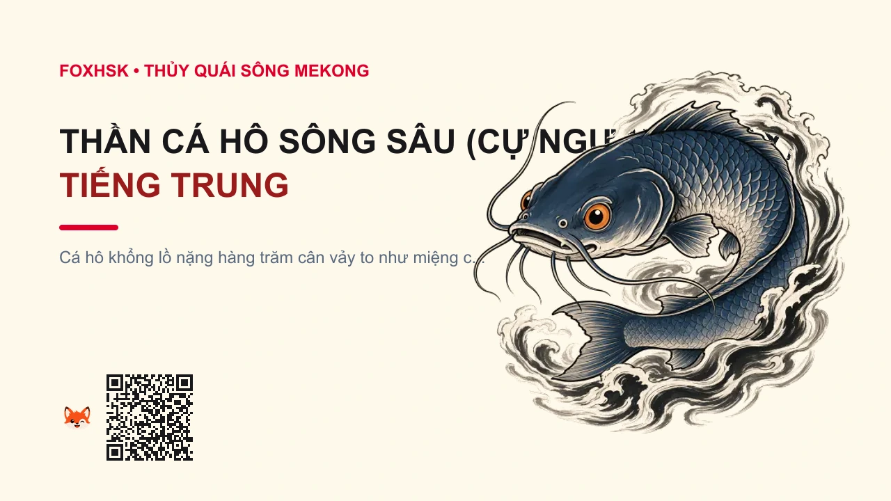 Thần Cá Hô Sông Sâu (Cự Ngư Miền Tây) Tiếng Trung Là Gì? (巨暹罗鲤精 - jù xiānluó lǐjīng) • Nguồn Gốc Huyền thoại sông Tiền, Dấu Ấn Pop Culture & Phương Pháp Hóa Giải - FoxHSK