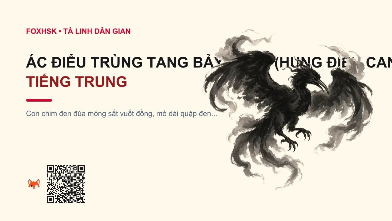 Ác Điểu Trùng Tang Bảy Ngày (Hung Điểu Canh Đêm Tang) Tiếng Trung Là Gì? (七日凶丧禽 - qīrì xiōngsàngqín) • Nguồn Gốc Hủ tục kiêng kỵ tuần đầu, Dấu Ấn Pop Culture & Phương Pháp Hóa Giải - FoxHSK