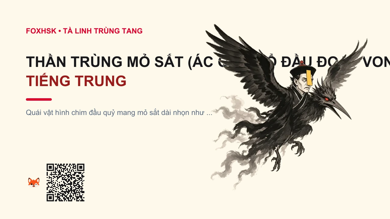 Thần Trùng Mỏ Sắt (Ác Quỷ Mổ Đầu Đoạt Vong) Tiếng Trung Là Gì? (铁喙丧神 - tiěhuì sàngshén) • Nguồn Gốc Tín ngưỡng dân gian trừ, Dấu Ấn Pop Culture & Phương Pháp Hóa Giải - FoxHSK