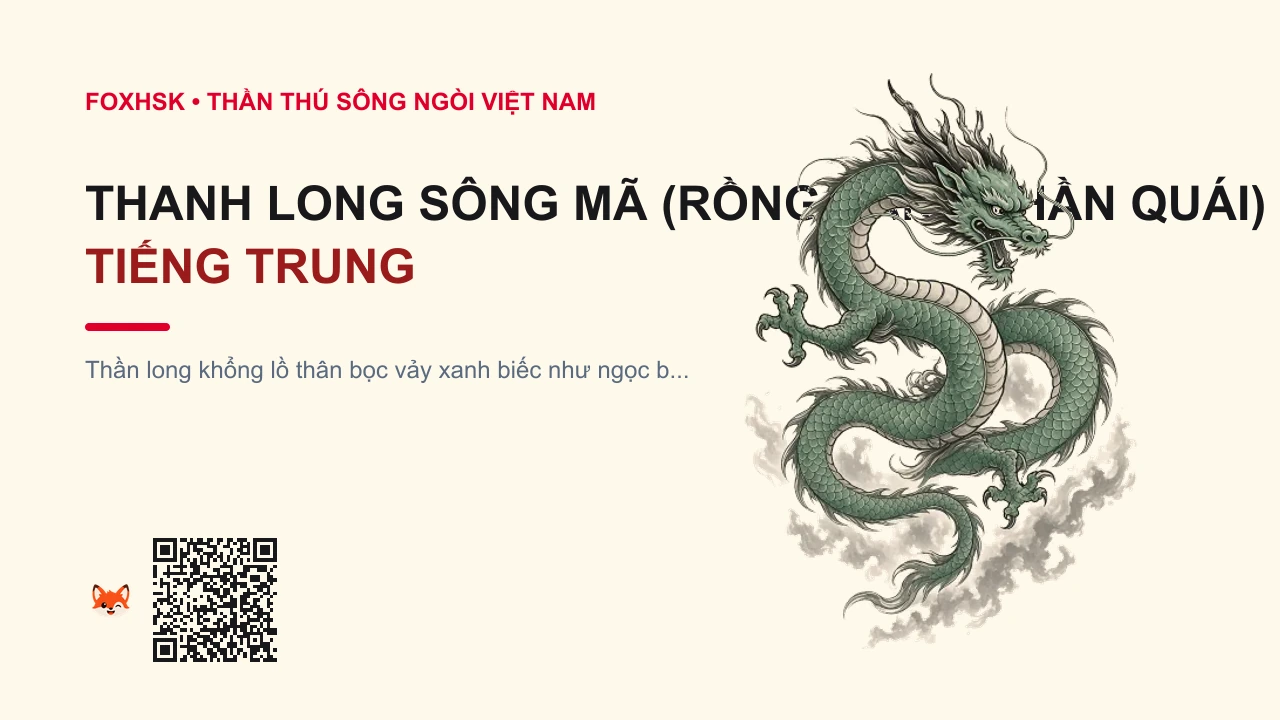 Thanh Long Sông Mã (Rồng Xanh Thần Quái) Tiếng Trung Là Gì? (马江青龙 - mǎjiāng qīnglóng) • Nguồn Gốc Huyền tích Sông Mã, Xứ, Dấu Ấn Pop Culture & Phương Pháp Hóa Giải - FoxHSK