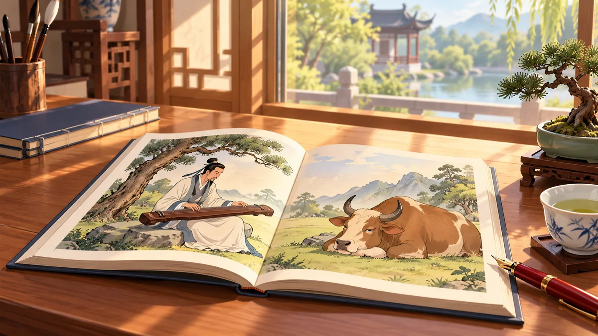 Thành Ngữ Tiếng Trung: Đàn Gảy Tai Trâu – Đối Ngưu Đàn Cầm (对牛弹琴) - FoxHSK