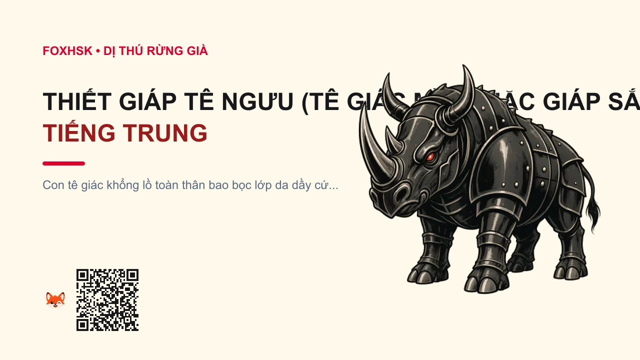 Thiết Giáp Tê Ngưu (Tê Giác Mình Mặc Giáp Sắt) Tiếng Trung Là Gì? (铁甲犀牛 - tiějiǎ xīniú) • Nguồn Gốc Thần Ma Chí Dị Cổ Truyện, Dấu Ấn Pop Culture & Phương Pháp Hóa Giải - FoxHSK