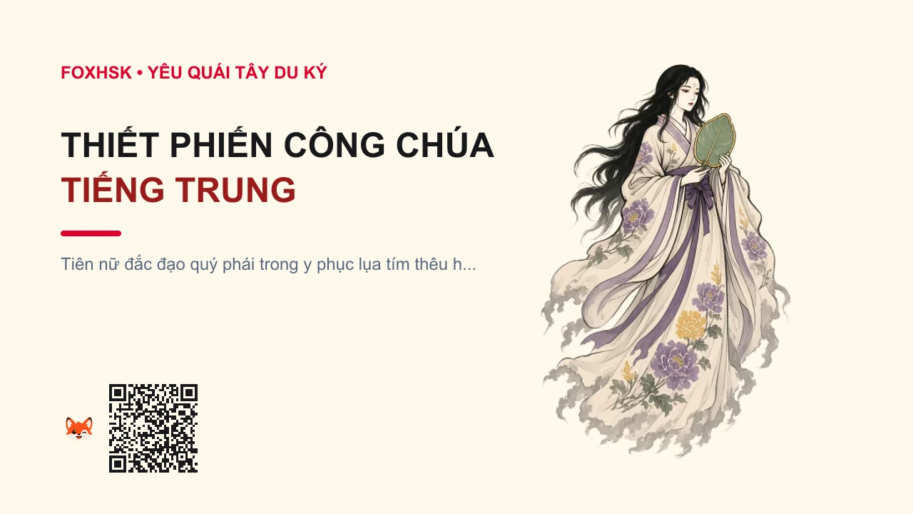 Thiết Phiến Công Chúa Tiếng Trung Là Gì? (铁扇公主 - tiěshàngōngzhǔ) • Nguồn Gốc Tây Du Ký, Động Ba Tiêu,, Dấu Ấn Pop Culture & Phương Pháp Hóa Giải - FoxHSK