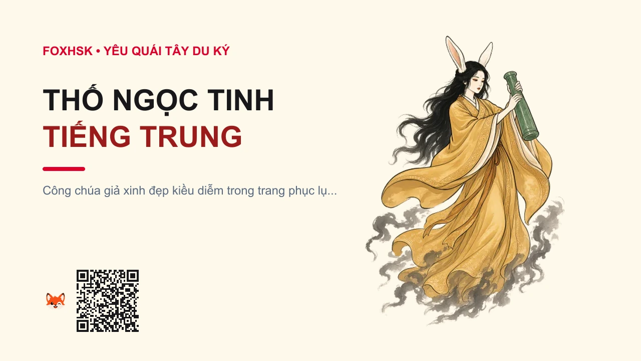 Thố Ngọc Tinh Tiếng Trung Là Gì? (玉兔精 - yùtùjīng) • Nguồn Gốc Tây Du Ký, Nước Thiên, Dấu Ấn Pop Culture & Phương Pháp Hóa Giải - FoxHSK