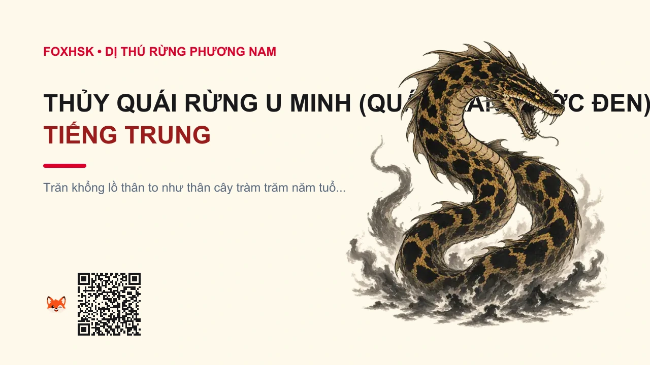 Thủy Quái Rừng U Minh (Quái Trăn Nước Đen) Tiếng Trung Là Gì? (乌冥沼泽水怪 - wūmíng zhǎozé shuǐguài) • Nguồn Gốc Truyền tụng dân gian đất, Dấu Ấn Pop Culture & Phương Pháp Hóa Giải - FoxHSK