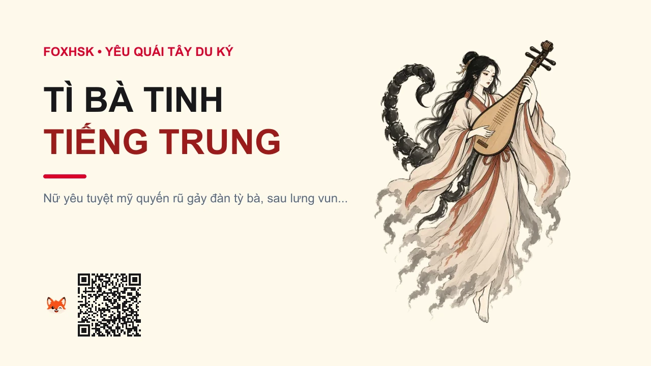 Tì Bà Tinh Tiếng Trung Là Gì? (琵琶精 - pípájīng) • Nguồn Gốc Tây Du Ký, Động Tỳ Bà,, Dấu Ấn Pop Culture & Phương Pháp Hóa Giải - FoxHSK