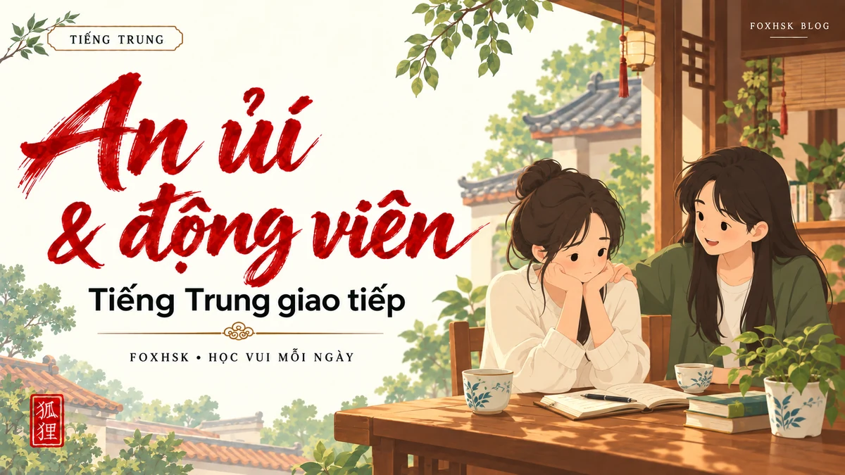 Học Tiếng Trung Theo Chủ Đề: An Ủi, Động Viên & Truyền Cảm Hứng (安慰朋友、鼓励加油与心理治愈) - 20 Mẫu Câu, Từ Vựng & Ngữ Pháp | FoxHSK - FoxHSK