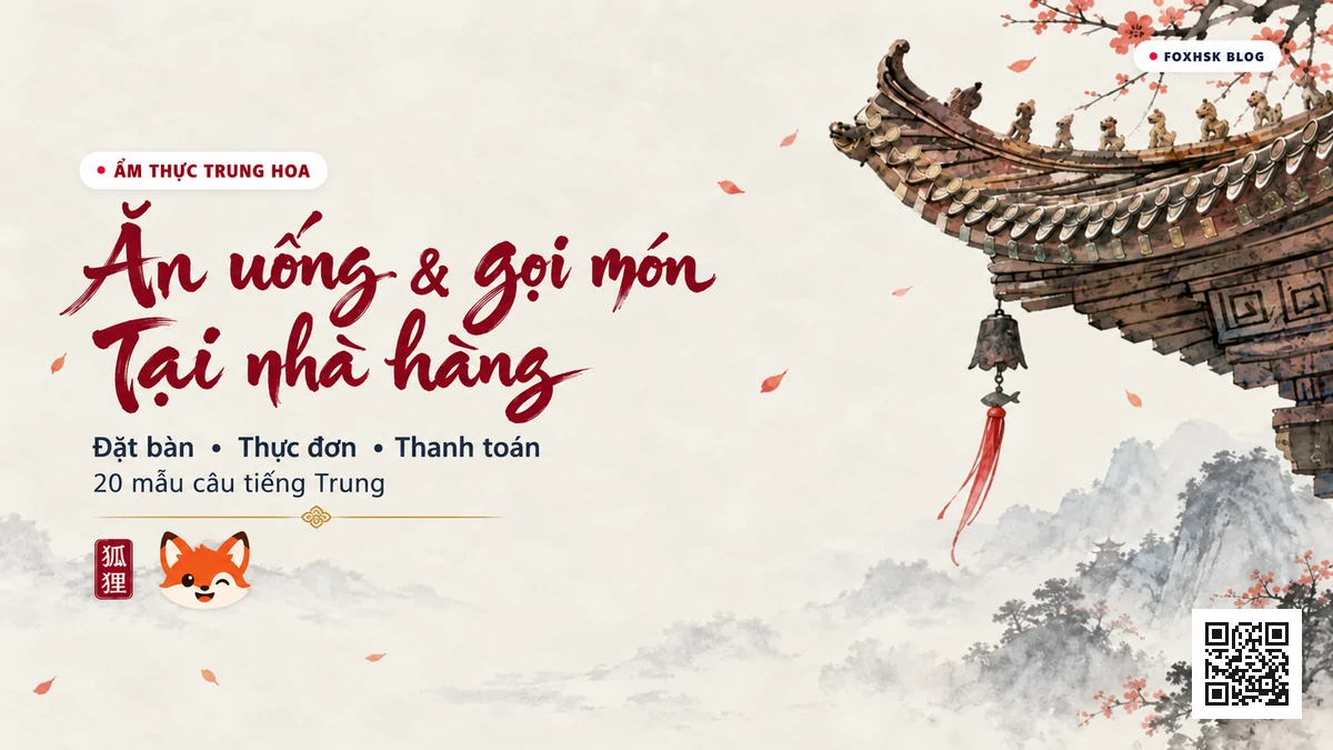 Học Tiếng Trung Theo Chủ Đề: Ăn Uống & Gọi Món Tại Nhà Hàng (餐饮与餐厅点餐) - 20 Mẫu Câu, Từ Vựng & Ngữ Pháp | FoxHSK - FoxHSK