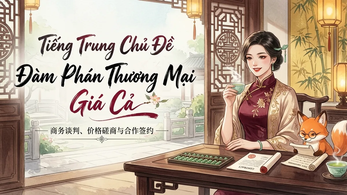 Học Tiếng Trung Theo Chủ Đề: Đàm Phán Thương Mại & Giá Cả (商务谈判与价格磋商) - 20 Mẫu Câu, Từ Vựng & Ngữ Pháp | FoxHSK - FoxHSK