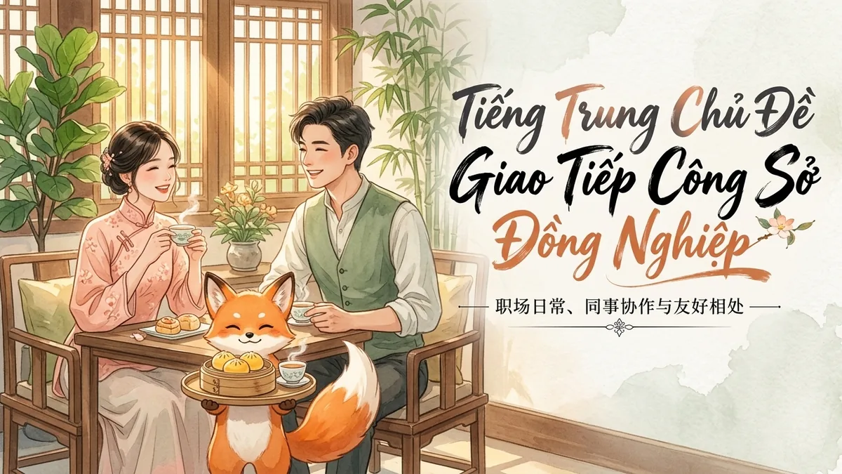Học Tiếng Trung Theo Chủ Đề: Giao Tiếp Công Sở & Đồng Nghiệp (职场办公日常与同事相处) - 20 Mẫu Câu, Từ Vựng & Ngữ Pháp | FoxHSK - FoxHSK