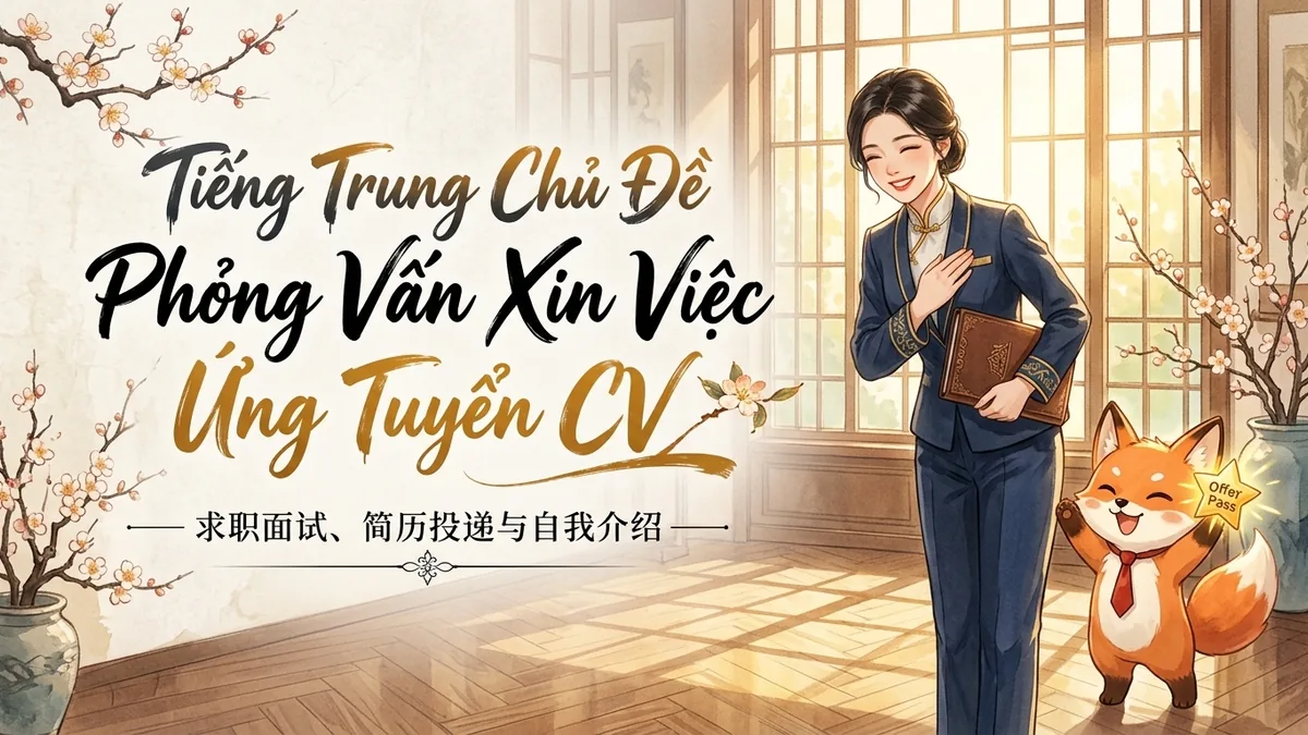 Học Tiếng Trung Theo Chủ Đề: Phỏng Vấn Xin Việc & Ứng Tuyển (求职面试与应聘交流) - 20 Mẫu Câu, Từ Vựng & Ngữ Pháp | FoxHSK - FoxHSK