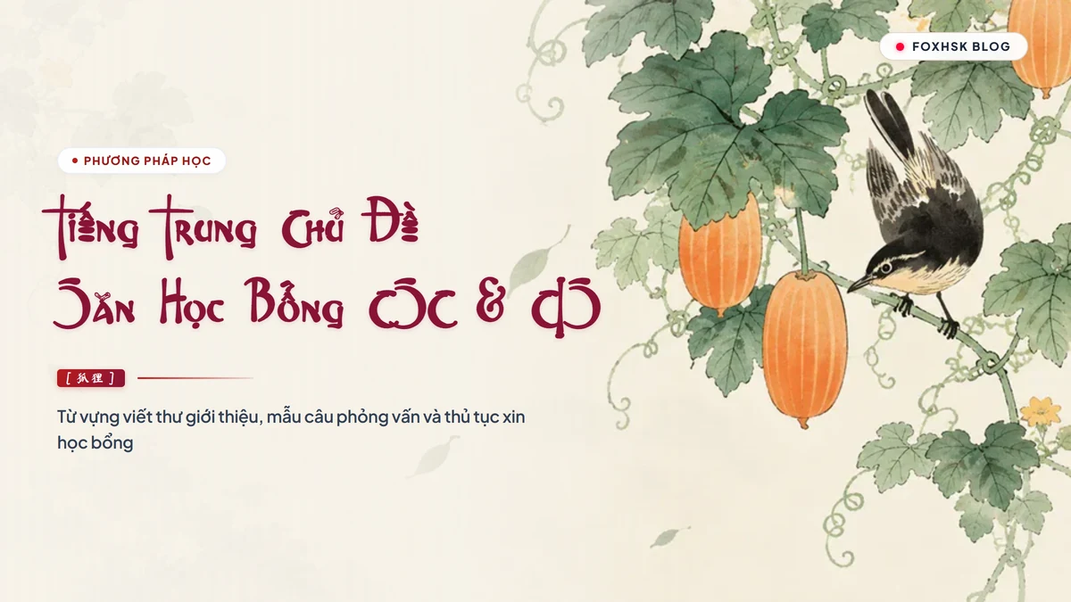 Học Tiếng Trung Theo Chủ Đề: Săn Học Bổng Du Học CSC & CIS (申请中国政府奖学金CSC与国际中文教师奖学金CIS) - 20 Mẫu Câu, Từ Vựng & Ngữ Pháp | FoxHSK - FoxHSK