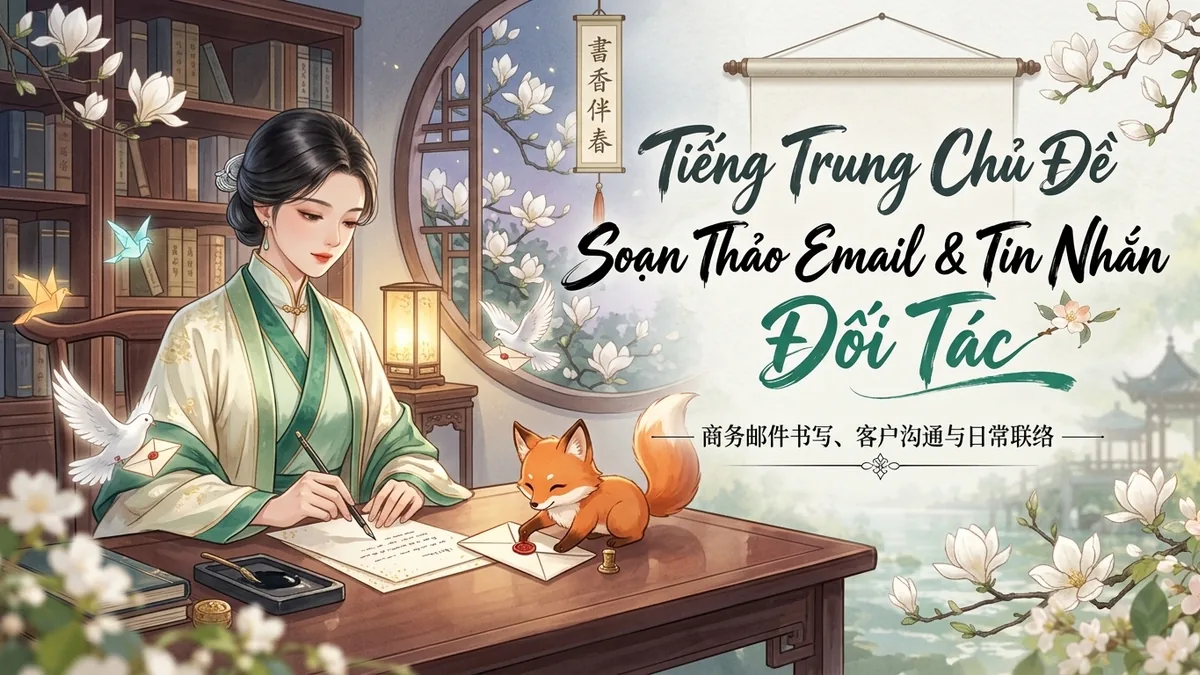 Học Tiếng Trung Theo Chủ Đề: Soạn Thảo Email & Tin Nhắn Đối Tác (商务邮件书写与客户微信沟通) - 20 Mẫu Câu, Từ Vựng & Ngữ Pháp | FoxHSK - FoxHSK