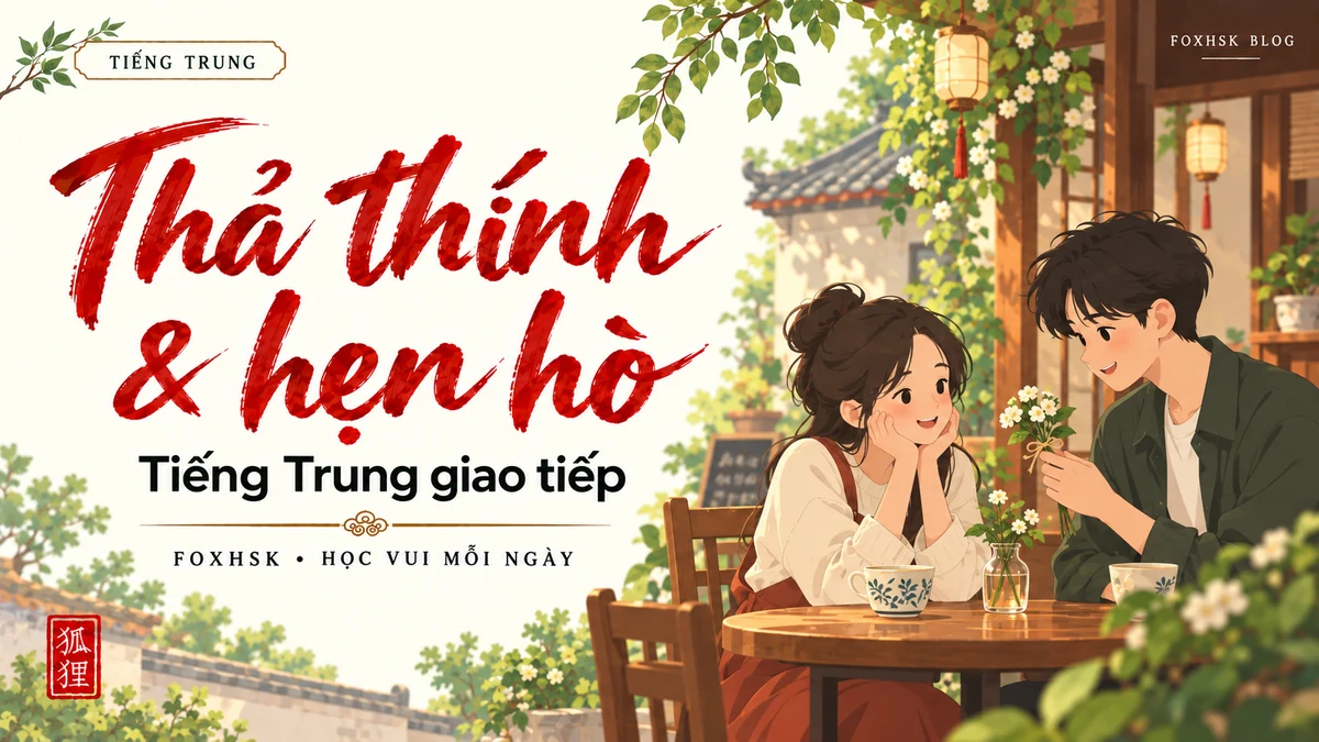 Học Tiếng Trung Theo Chủ Đề: Thả Thính, Tỏ Tình & Hẹn Hò (情话表白、恋爱土味情话与浪漫约会) - 20 Mẫu Câu, Từ Vựng & Ngữ Pháp | FoxHSK - FoxHSK