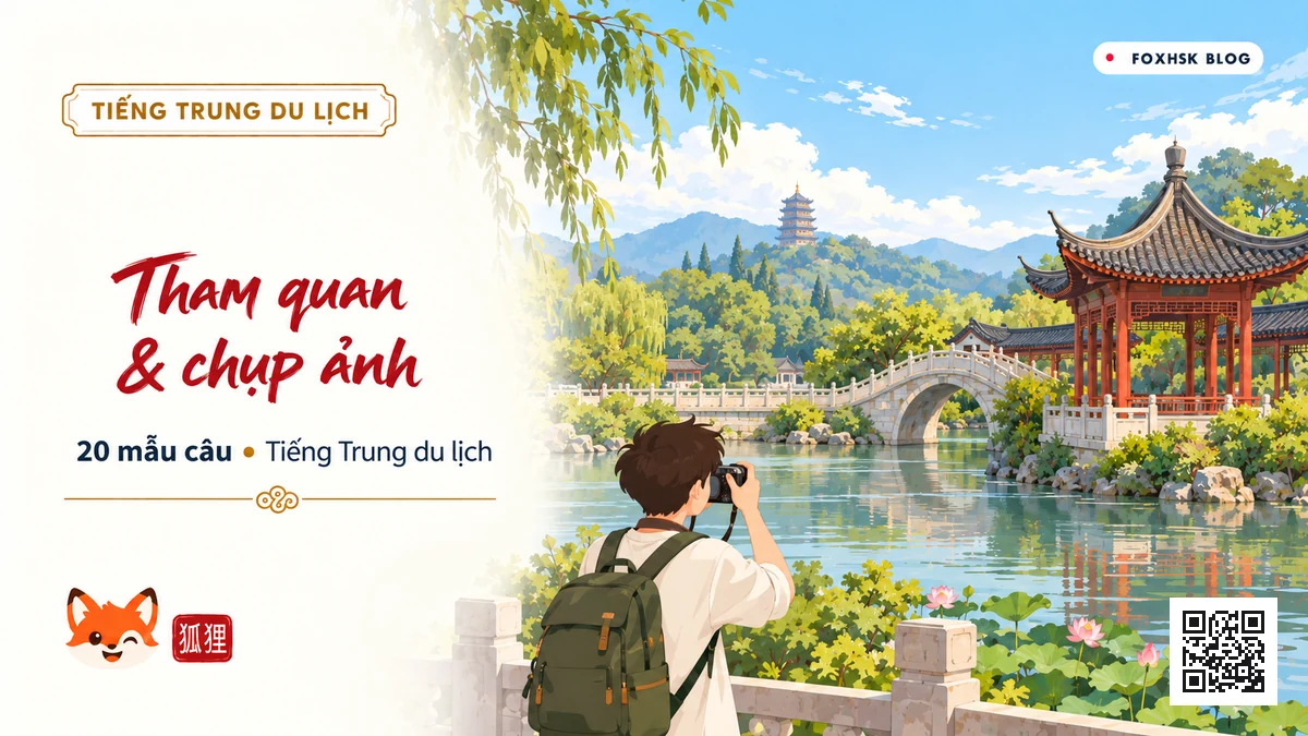 Học Tiếng Trung Theo Chủ Đề: Tham Quan Danh Lam & Chụp Ảnh (旅游观光、景点游览与拍照) - 20 Mẫu Câu, Từ Vựng & Ngữ Pháp | FoxHSK - FoxHSK