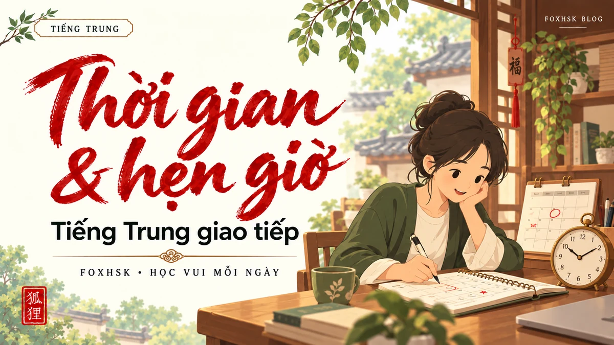 Học Tiếng Trung Theo Chủ Đề: Thời Gian, Ngày Tháng & Hẹn Giờ (时间、日期表达与安排约定) - 20 Mẫu Câu, Từ Vựng & Ngữ Pháp | FoxHSK - FoxHSK
