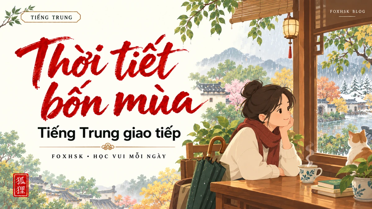 Học Tiếng Trung Theo Chủ Đề: Thời Tiết & Khí Hậu Bốn Mùa (天气、四季气候与预报) - 20 Mẫu Câu, Từ Vựng & Ngữ Pháp | FoxHSK - FoxHSK