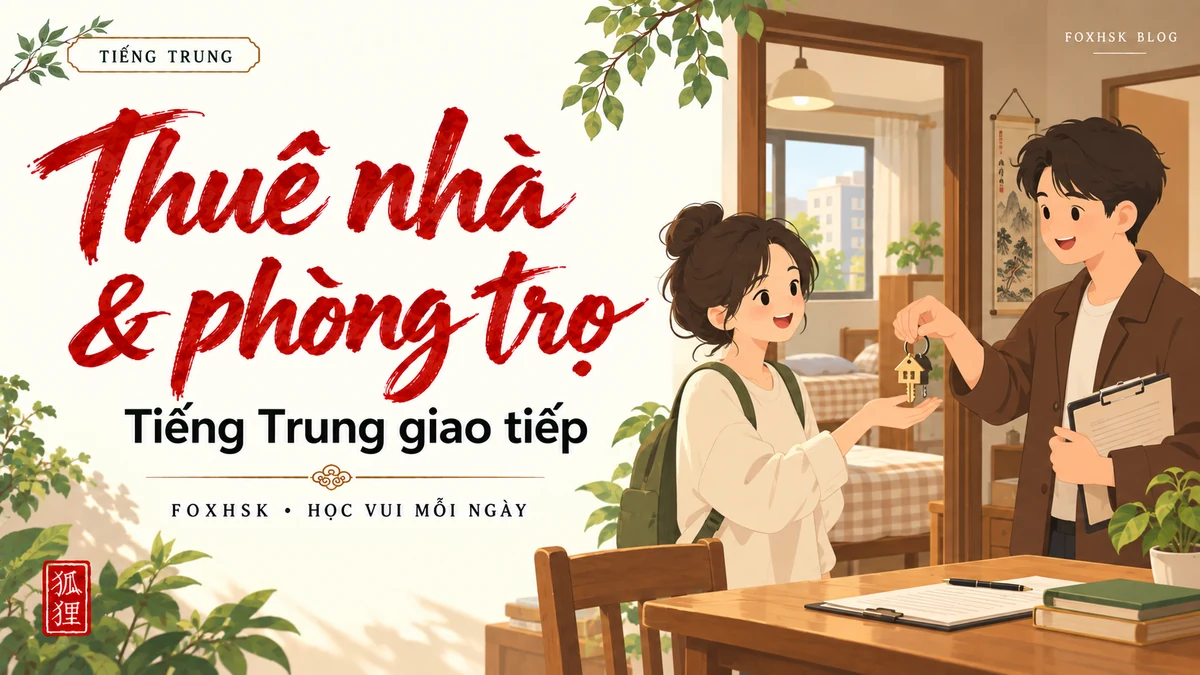 Học Tiếng Trung Theo Chủ Đề: Thuê Nhà & Phòng Trọ (租房与房东沟通) - 20 Mẫu Câu, Từ Vựng & Ngữ Pháp | FoxHSK - FoxHSK