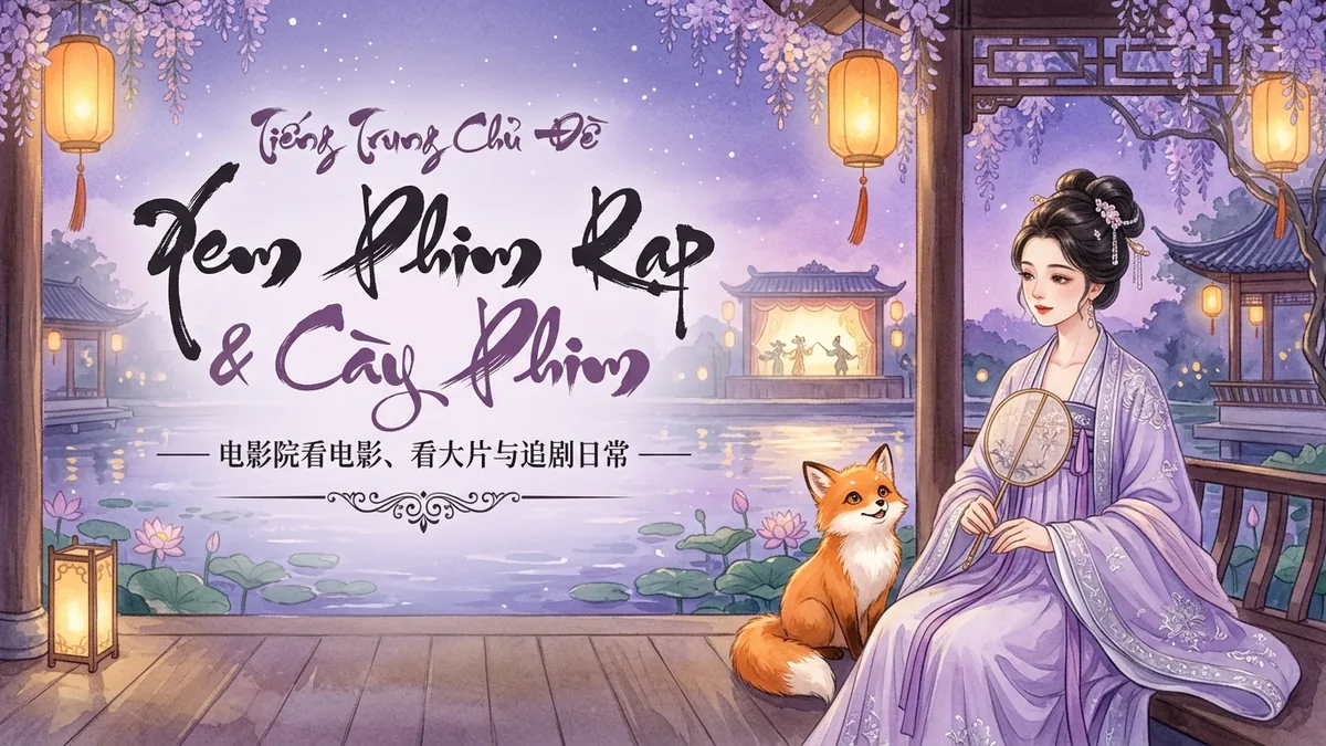 Học Tiếng Trung Theo Chủ Đề: Xem Phim Rạp & Cày Phim Truyền Hình (电影院看电影、看大片与追剧日常) - 20 Mẫu Câu, Từ Vựng & Ngữ Pháp | FoxHSK - FoxHSK