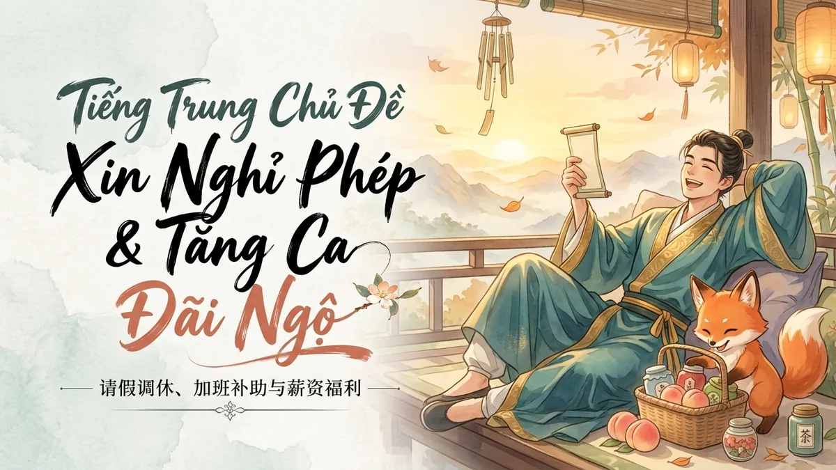 Học Tiếng Trung Theo Chủ Đề: Xin Nghỉ Phép, Tăng Ca & Đãi Ngộ (请假、加班调休与薪资福利) - 20 Mẫu Câu, Từ Vựng & Ngữ Pháp | FoxHSK - FoxHSK