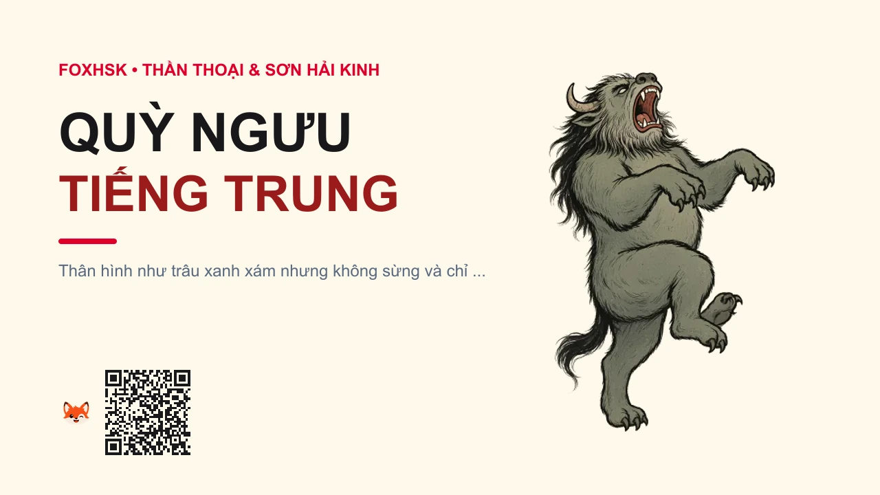Quỳ Ngưu Tiếng Trung Là Gì? (夔 - kuí) • Nguồn Gốc Sơn Hải Kinh • Đại Hoang, Dấu Ấn Pop Culture & Phương Pháp Hóa Giải - FoxHSK