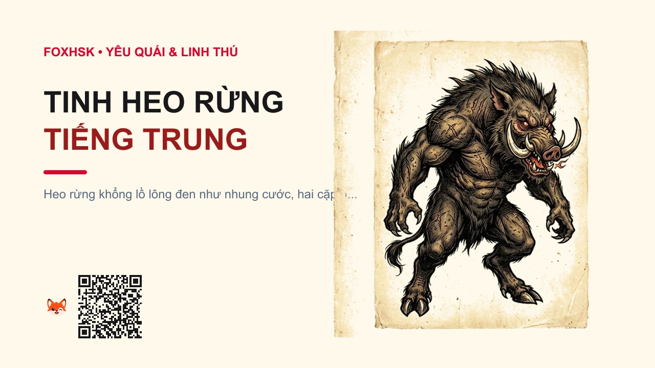 Tinh Heo Rừng Tiếng Trung Là Gì? (野猪精 - yězhūjīng) • Nguồn Gốc Truyền thuyết rừng già, Dấu Ấn Pop Culture & Phương Pháp Hóa Giải - FoxHSK