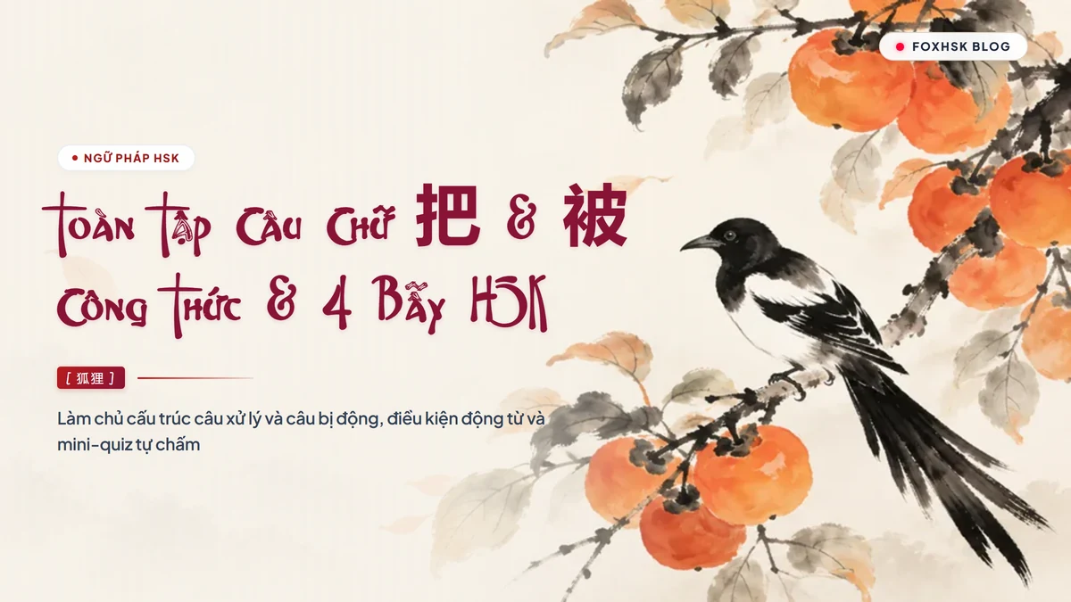 Toàn Tập Câu Chữ 把 & Câu Chữ 被 Trong Tiếng Trung: Công Thức Chuẩn, 4 Bẫy Đề Thi HSK & Bài Tập Tự Chấm | FoxHSK - FoxHSK