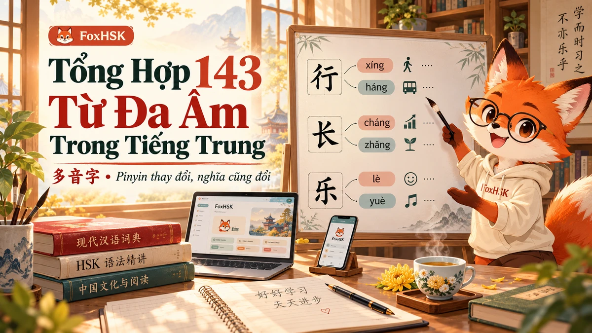 Tổng Hợp 143 Từ Đa Âm Trong Tiếng Trung Thường Gặp Nhất (Kèm Cách Đọc Từng Trường Hợp) | FoxHSK