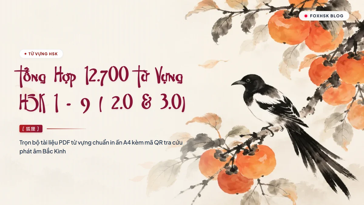 Tổng Hợp PDF 12.700 Từ Vựng HSK 1 Đến HSK 9 (2.0 & 3.0) Tải Về Miễn Phí (Trọn Bộ Flashcard Chuẩn In Ấn) - FoxHSK