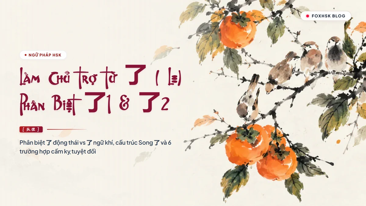 Bí Quyết Làm Chủ Trợ Từ Ngữ Khí 了 (Le): Phân Biệt 了1, 了2 & Trường Hợp Cấm Dùng | FoxHSK | FoxHSK