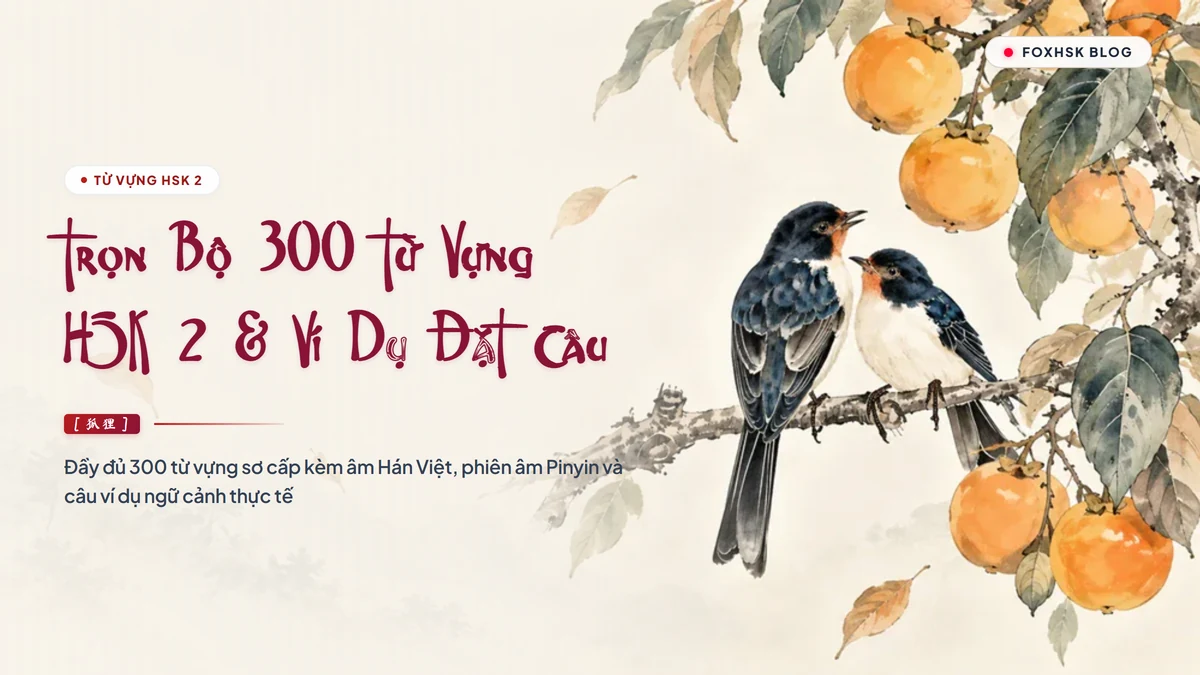[PDF] Trọn Bộ 300 Từ Vựng HSK 2 Kèm Pinyin, Audio & Ví Dụ Đặt Câu | FoxHSK - FoxHSK