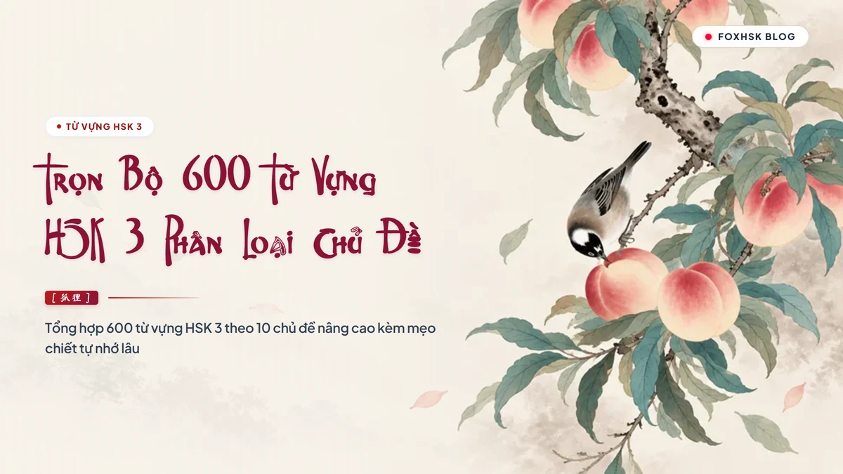 Trọn Bộ 600 Từ Vựng HSK 3 Phân Loại Chủ Đề & Mẹo Nhớ Nhanh | FoxHSK - FoxHSK