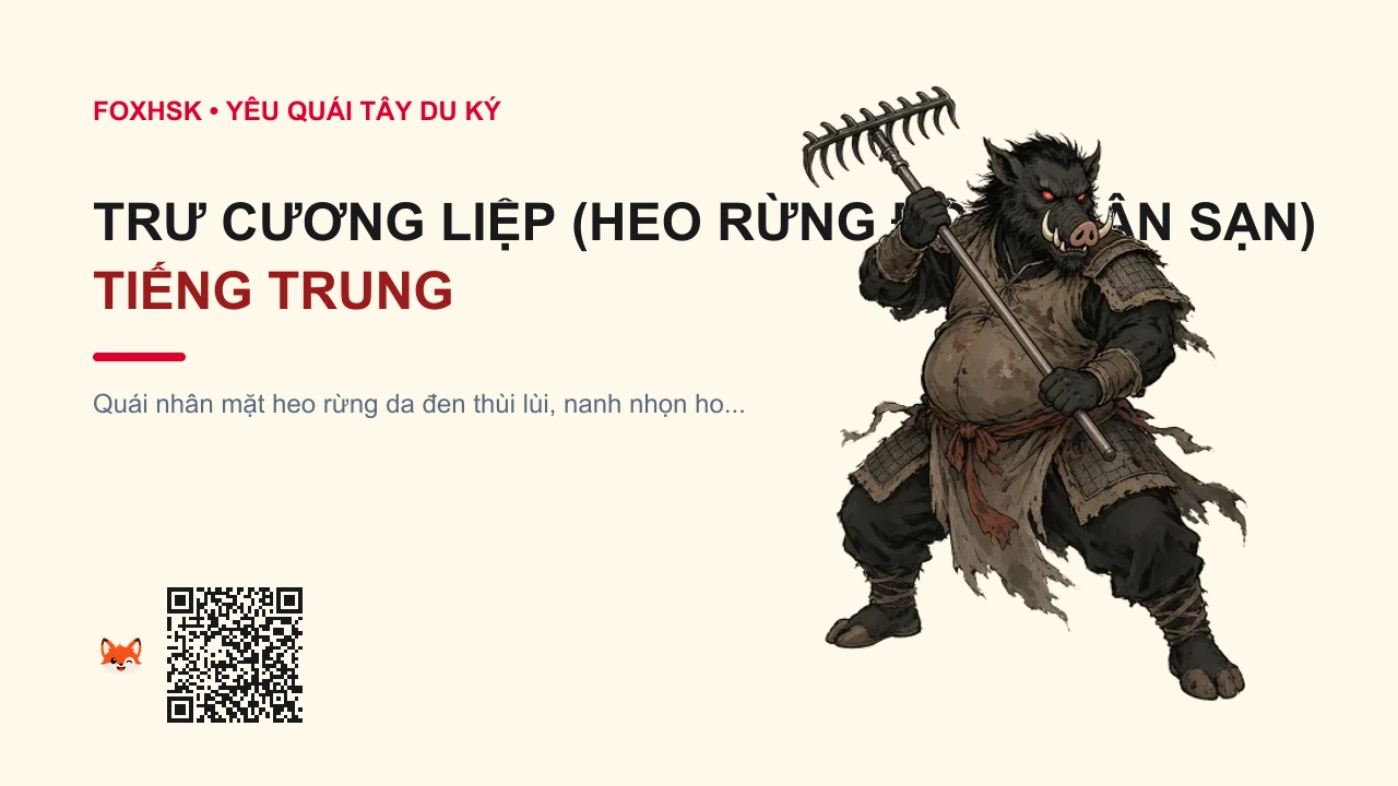 Trư Cương Liệp (Heo Rừng Động Vân Sạn) Tiếng Trung Là Gì? (猪刚鬣 - zhūgāngliè) • Nguồn Gốc Tây Du Ký Ngô Thừa Ân,, Dấu Ấn Pop Culture & Phương Pháp Hóa Giải - FoxHSK
