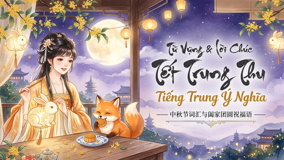 Trọn Bộ Từ Vựng & 30 Lời Chúc Tết Trung Thu Bằng Tiếng Trung Ý Nghĩa Nhất (Kèm Pinyin & Hán Việt Chuẩn) - FoxHSK