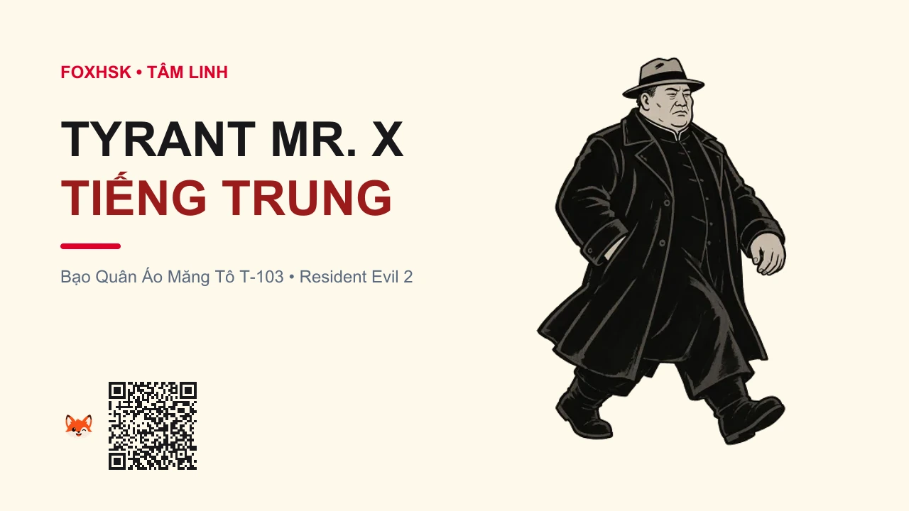 Bạo Quân Tyrant Mr. X (T-103) Tiếng Trung Là Gì? (暴君Mr. X - bàojūn Mr. X) • Nguồn Gốc Game Resident Evil 2, Dấu Ấn Pop Culture & Phương Pháp Hóa Giải - FoxHSK