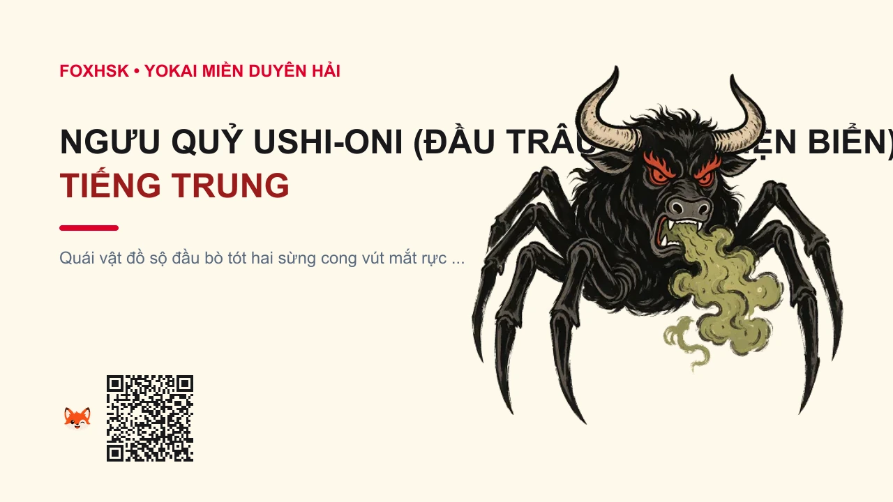 Ngưu Quỷ Ushi-oni (Đầu Trâu Mình Nhện Biển) Tiếng Trung Là Gì? (牛鬼 - niúguǐ) • Nguồn Gốc Vùng biển Tây Nhật Bản, Dấu Ấn Pop Culture & Phương Pháp Hóa Giải - FoxHSK