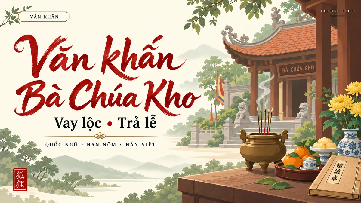 Văn Khấn Đền Bà Chúa Kho Chuẩn Nghi Thức Vay Lộc Trả Lễ Đầu Năm Cuối Năm - FoxHSK