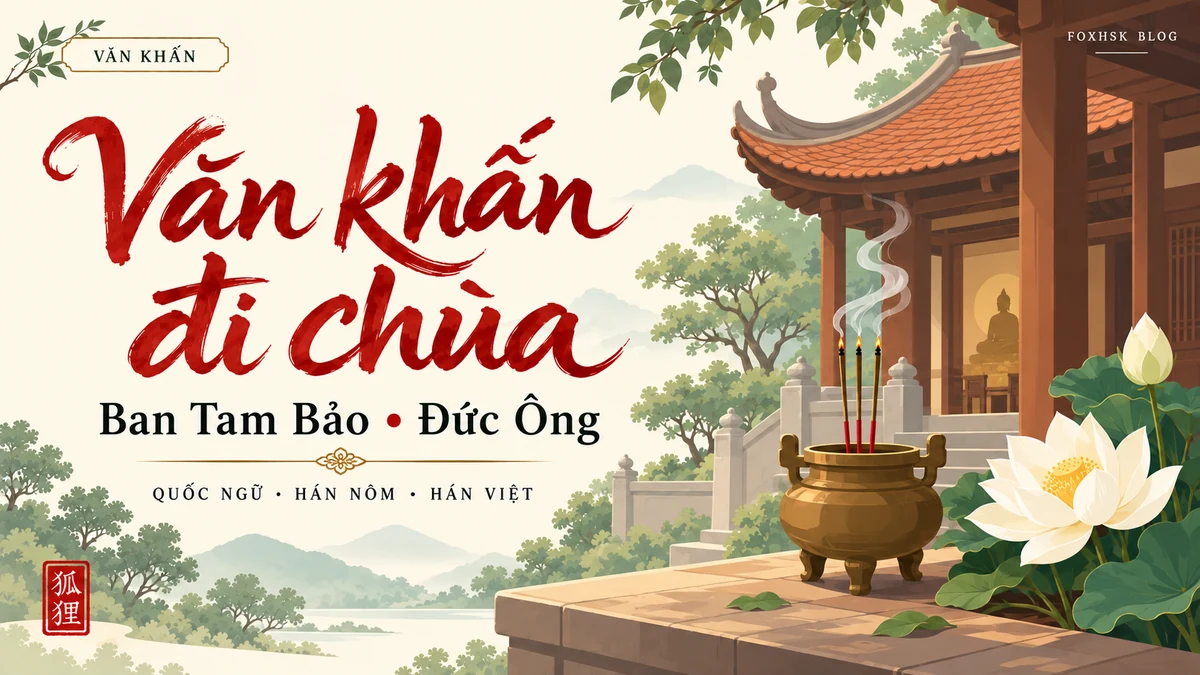 Văn Khấn Đi Chùa Ban Tam Bảo & Đức Ông Chuẩn Nghi Thức Phật Giáo Cổ Truyền | FoxHSK