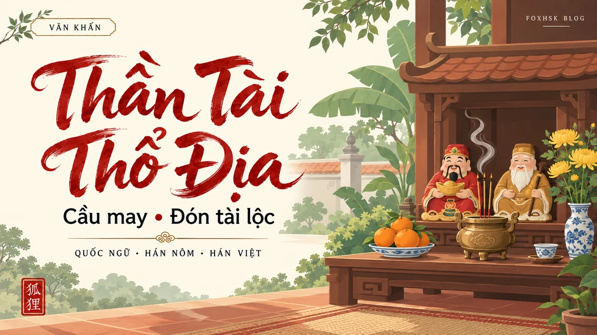 Văn Khấn Ban Thần Tài Thổ Địa Mùng 1 & Ngày Rằm Cầu May Mắn Tài Lộc Buôn Bán - FoxHSK