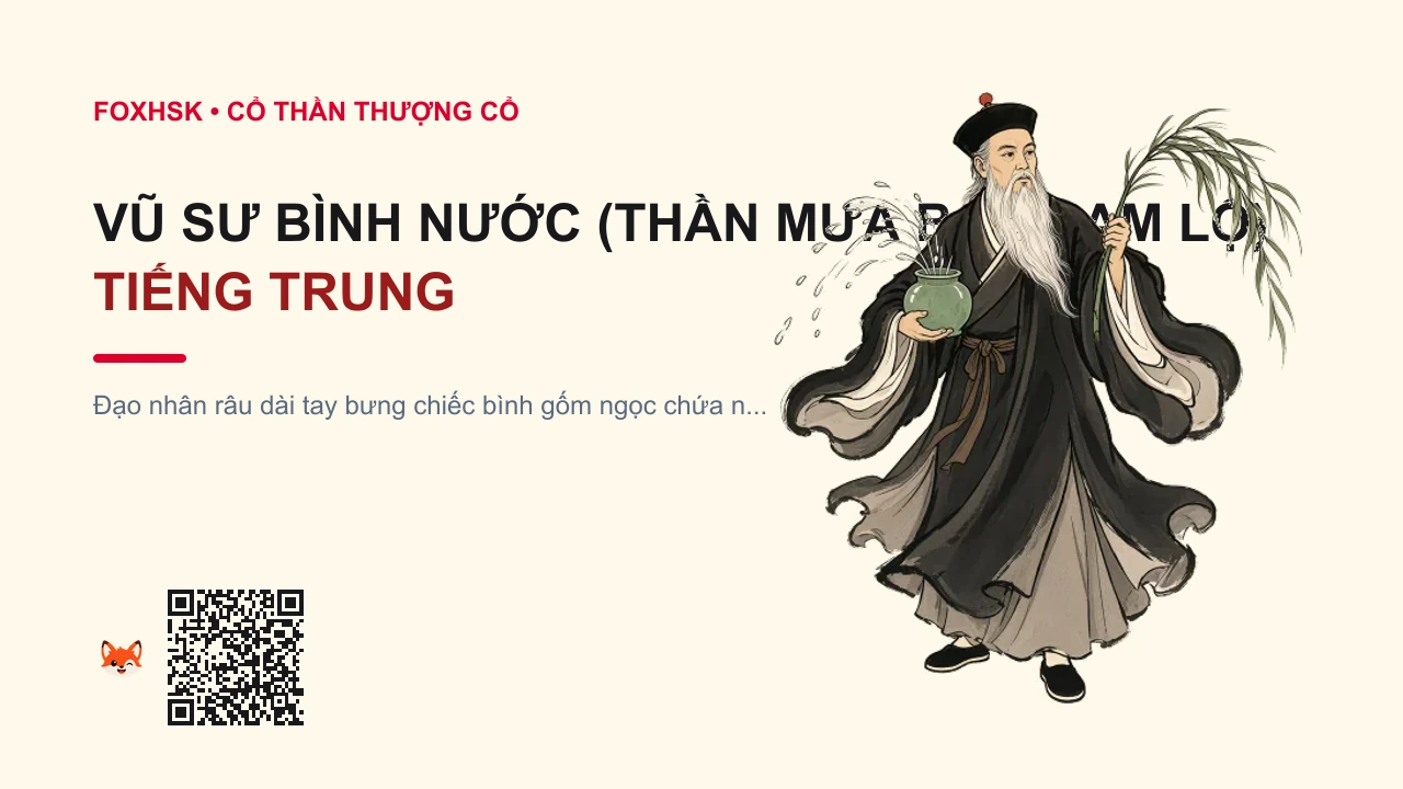 Vũ Sư Bình Nước (Thần Mưa Ban Cam Lộ) Tiếng Trung Là Gì? (雨师 - yǔshī) • Nguồn Gốc Thần thoại Tam Hoàng Ngũ, Dấu Ấn Pop Culture & Phương Pháp Hóa Giải - FoxHSK