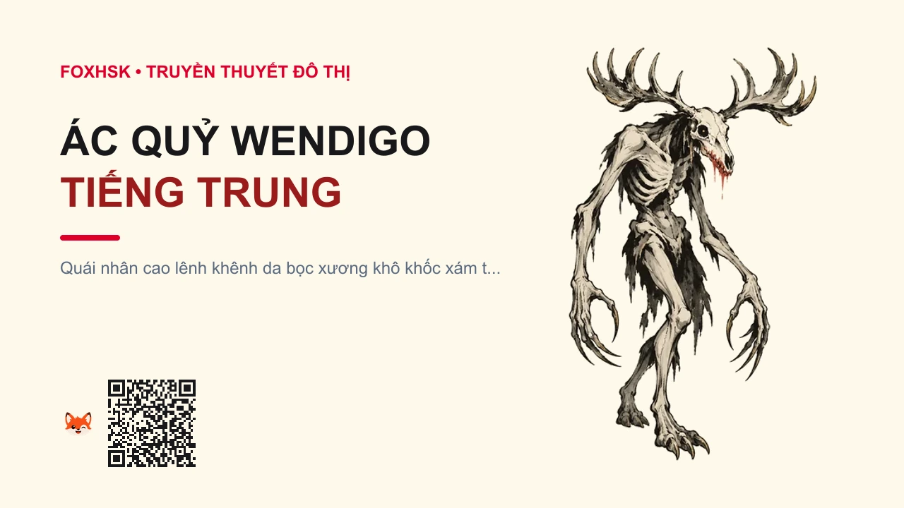Ác Quỷ Wendigo Tiếng Trung Là Gì? (温迪戈 - wēndígē) • Ác Quỷ Băng Giá Thổ Dân Bắc Mỹ, Siêu Phẩm Until Dawn & Phim Antlers - FoxHSK