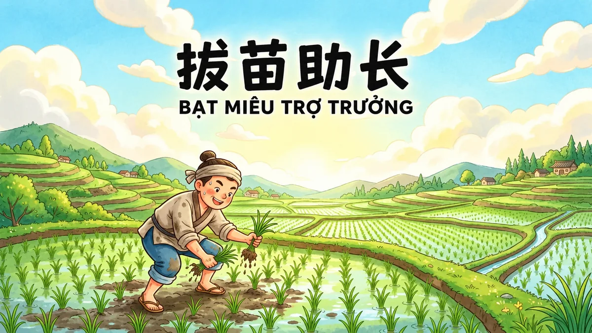 Ý Nghĩa Thành Ngữ Bạt Miêu Trợ Trưởng (拔苗助长): Điển Cố Kéo Lúa Mau Lớn & Quy Luật Tự Nhiên - FoxHSK
