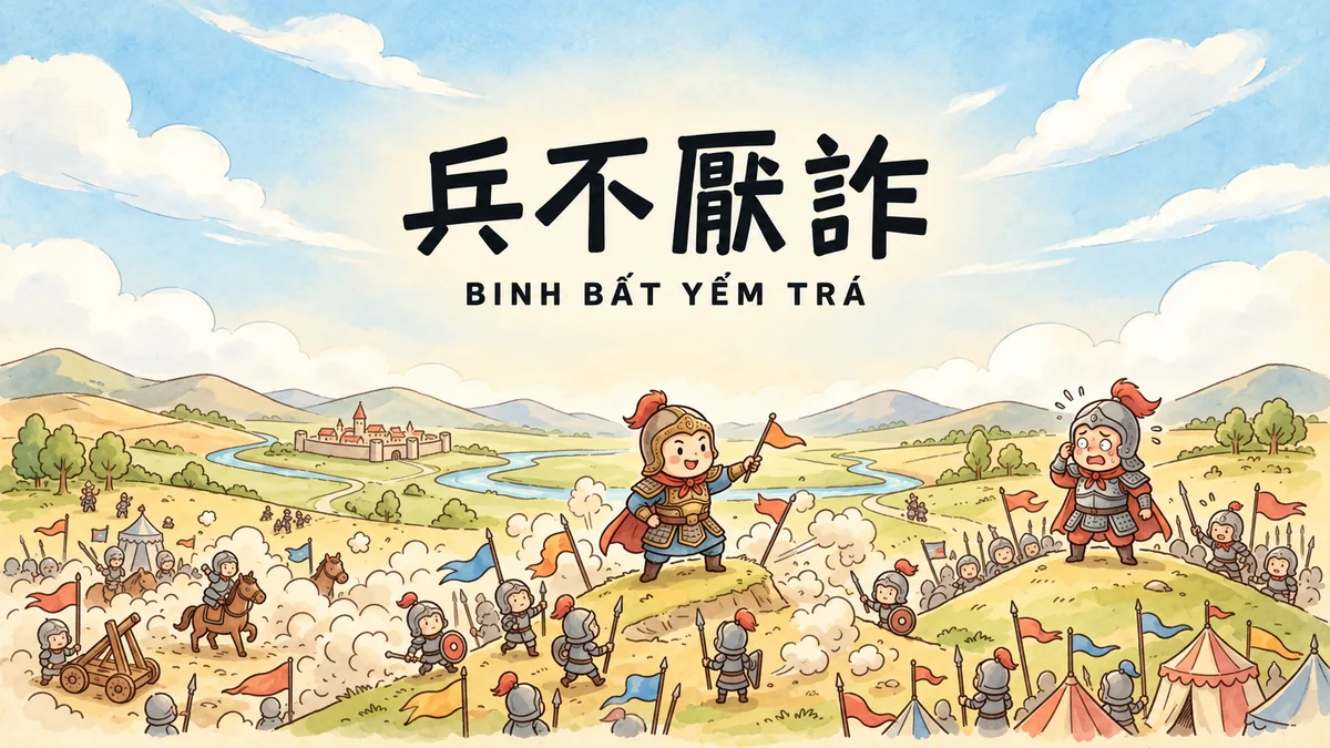 Ý Nghĩa Thành Ngữ Binh Bất Yếm Trá (兵不厌诈): Điển Cố Việc Binh Không Ngại Dùng Mưu & Nghệ Thuật Nghi Binh Đánh Lạc Hướng - FoxHSK