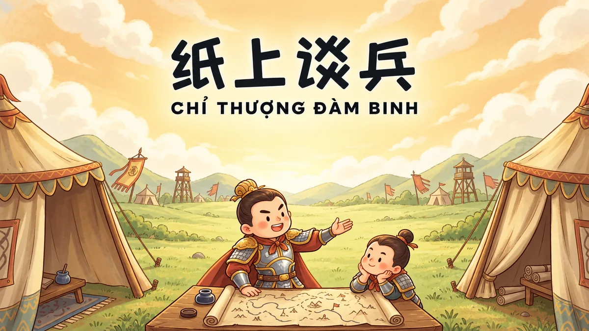 Ý Nghĩa Thành Ngữ Chỉ Thượng Đàm Binh (纸上谈兵): Điển Cố Triệu Quát & Bi Kịch Lý Thuyết Suông | FoxHSK