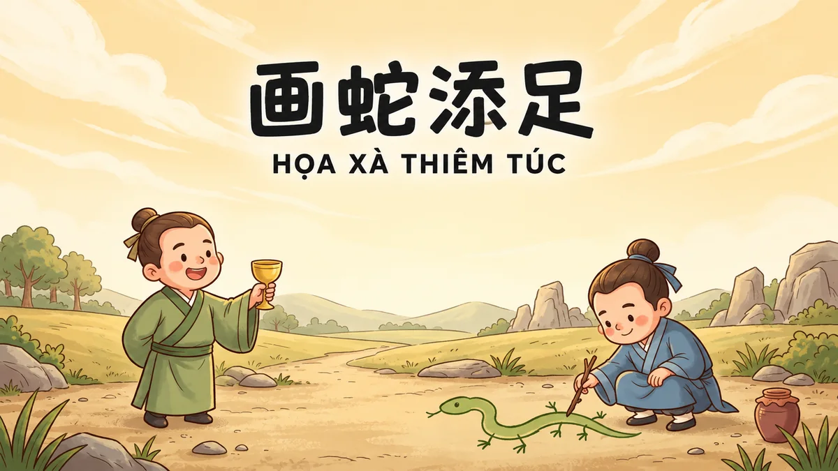 Ý Nghĩa Thành Ngữ Họa Xà Thiêm Túc (画蛇添足): Điển Cố Vẽ Rắn Thêm Chân & Nghệ Thuật Biết Điểm Dừng - FoxHSK