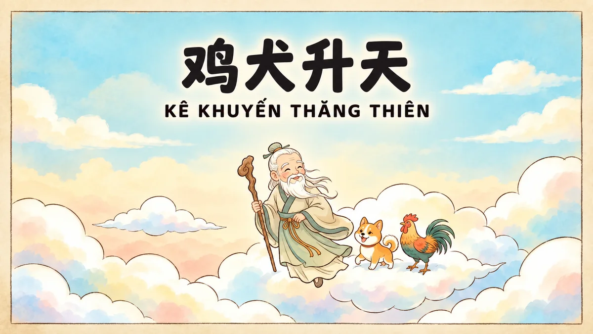 Ý Nghĩa Thành Ngữ Kê Khuyến Thăng Thiên (鸡犬升天): Điển Cố Một Người Đắc Đạo Gà Chó Lên Trời & Thói Dựa Dẫm Quyền Thế - FoxHSK