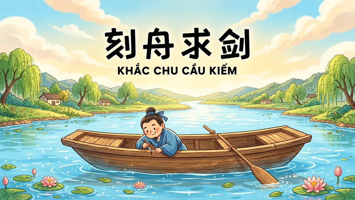 Ý Nghĩa Thành Ngữ Khắc Chu Cầu Kiếm (刻舟求剑): Điển Cố Đánh Rơi Kiếm & Tư Duy Biện Chứng Thực Tiễn - FoxHSK