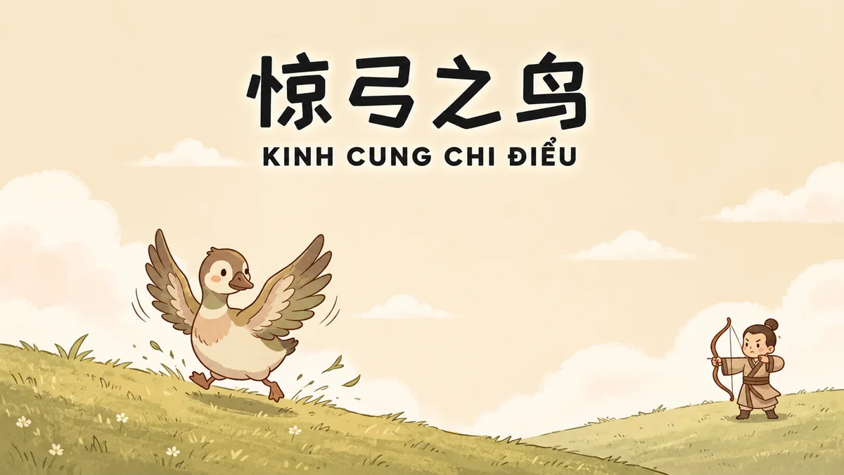 Ý Nghĩa Thành Ngữ Kinh Cung Chi Điểu (惊弓之鸟): Điển Cố Cung Trống Bắn Nhạn & Vết Thương Tâm Lý - FoxHSK