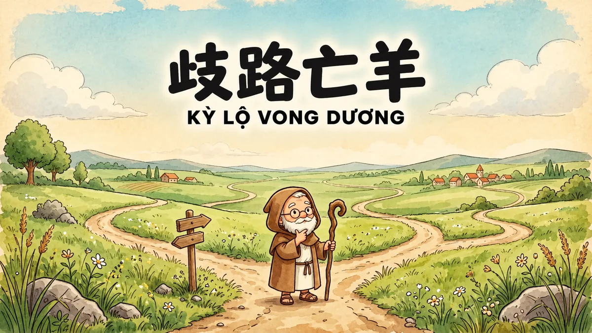 Ý Nghĩa Thành Ngữ Kỳ Lộ Vong Dương (歧路亡羊): Điển Cố Đường Nhiều Ngả Mất Cừu & Bài Học Lạc Lối Vì Quá Nhiều Ngã Rẽ - FoxHSK