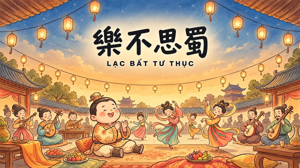 Ý Nghĩa Thành Ngữ Lạc Bất Tư Thục (乐不思蜀): Điển Cố Vui Say Quên Nước Thục & Nỗi Xót Xa Hậu Chủ Lưu Thiện - FoxHSK